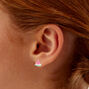 Clous d&rsquo;oreilles past&egrave;que qui changent de couleur en r&eacute;action aux UV roses,