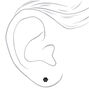 Clous d&#39;oreilles ronds 4&nbsp;mm zircon cubique d&#39;imitation en argent - Noir de jais,