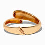 Bracelet fin bangle style m&eacute;tal fondu &eacute;pais couleur dor&eacute;e,