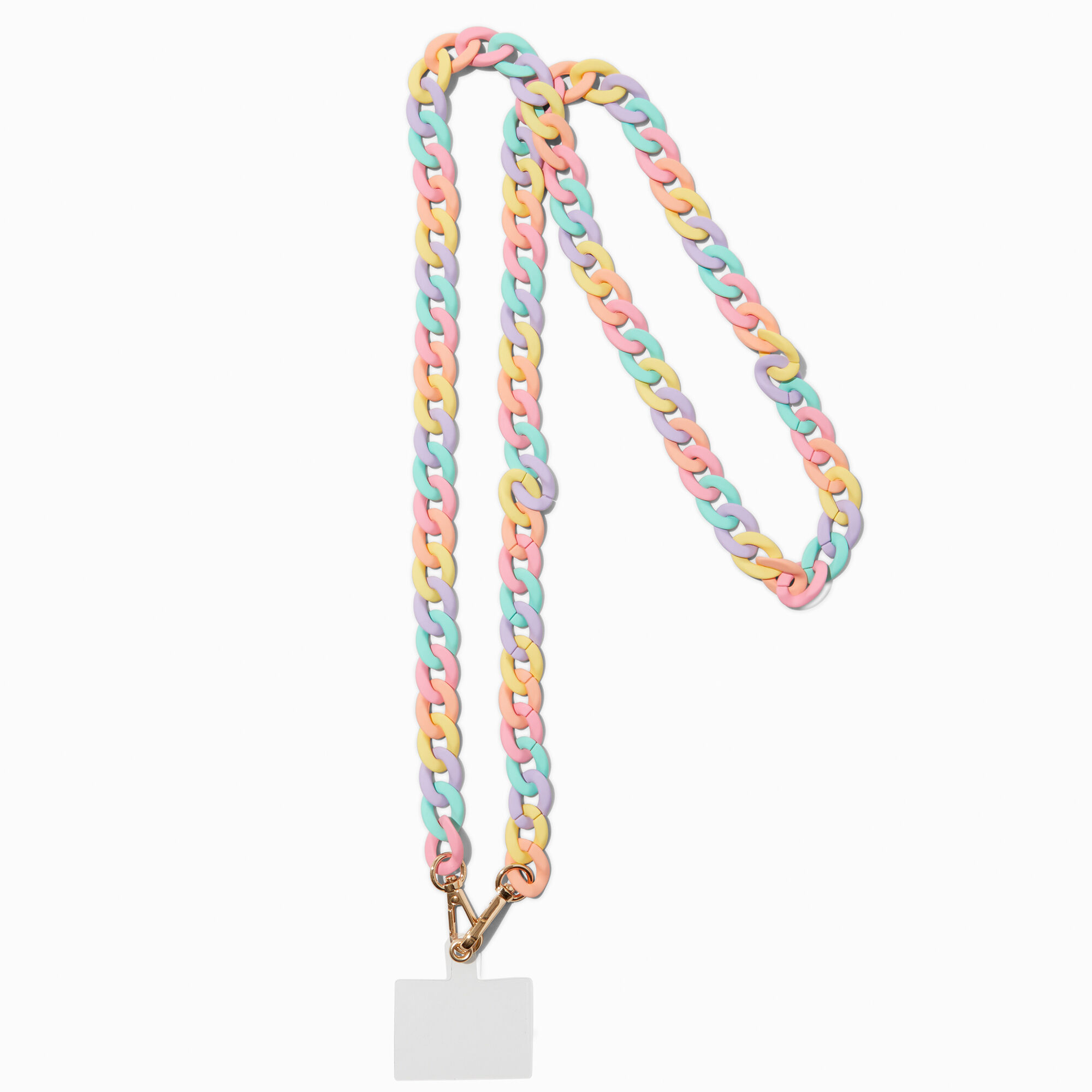 View Claires Chunky Pastel Chain Crossbody Phone Strap information