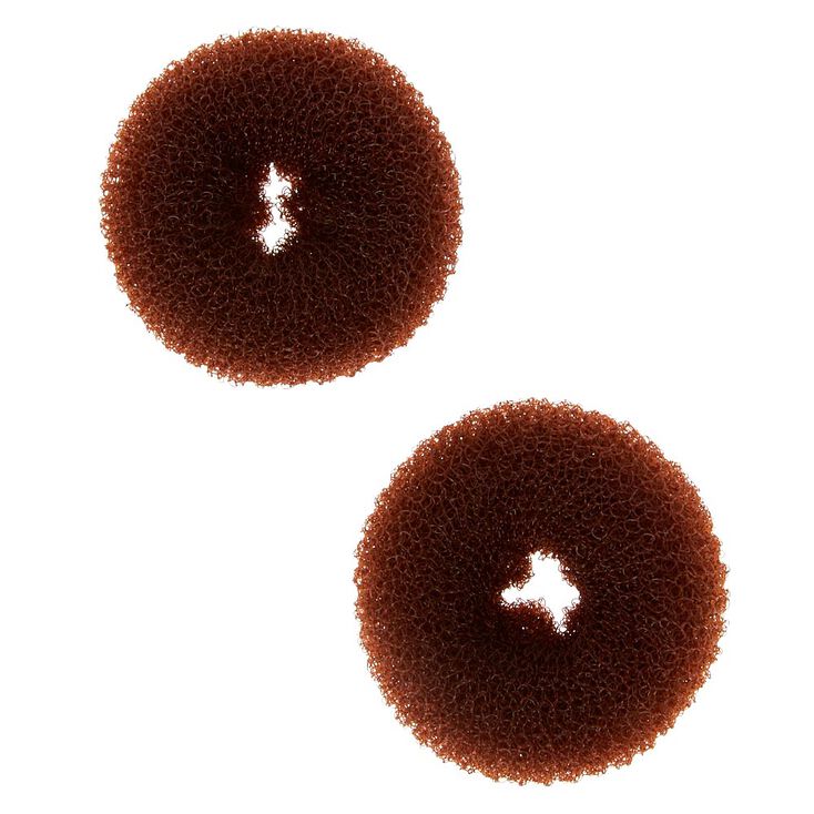 Mini Hair Donuts - Brown, 2 Pack,