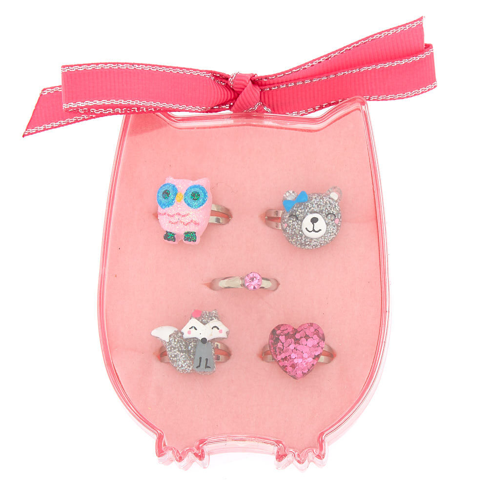 Claire's Club Critter Rings - 5 Pack,