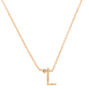 Gold Stone Initial Pendant Necklace - L,