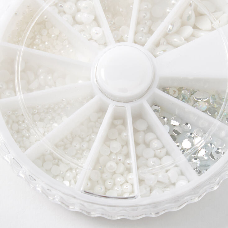 Ensemble Nail Art perles d&#39;imitation et strass,