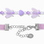 Purple Velvet Butterfly Beaded Choker Necklaces - 2 Pack,