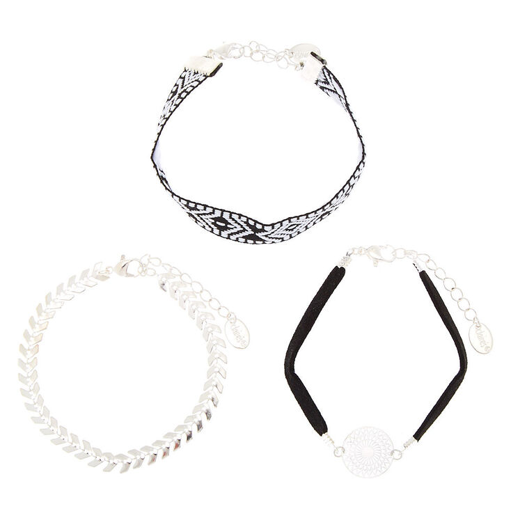 Southwest Chain Bracelets - Black, 3 Pack,