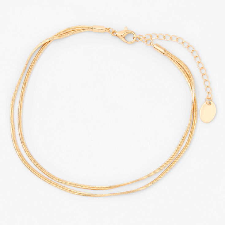 Gold Multi Strand Snake Chain Anklet,