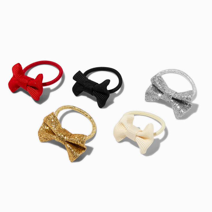 Claire&#39;s Club Holiday Bow Hair Ties - 10 Pack,