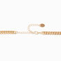 Gold-tone Flat Curb Chain Choker Necklace,