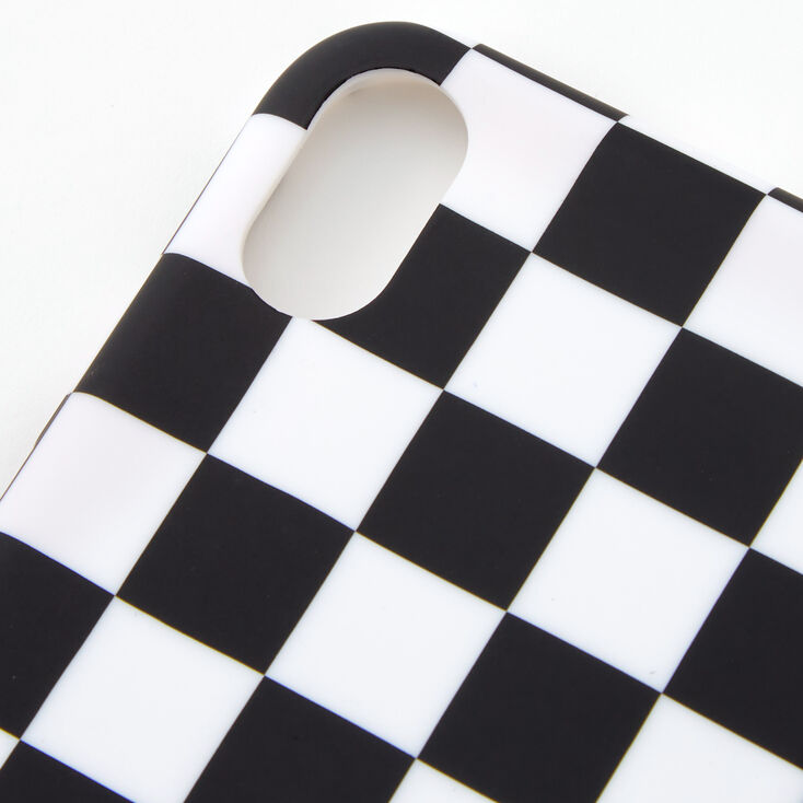 Black &amp; White Checkered Phone Case - Fits iPhone XR,