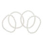 Silver Mesh Beaded Stretch Bracelets - 4 Pack,