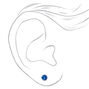 Blue &amp; Pink Cubic Zirconia 5MM Magnetic Stud Earrings - 3 Pack,