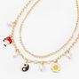 Gold Toybox Charm Multi Strand Necklace,