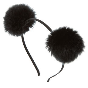 Pom Pom Ears Headband - Black,