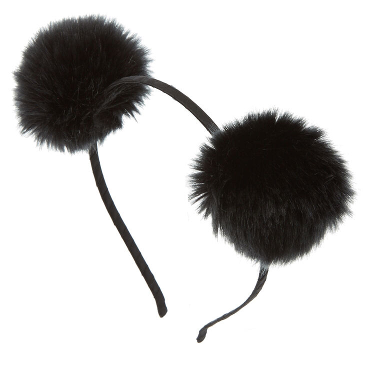 Pom Pom Ears Headband - Black,