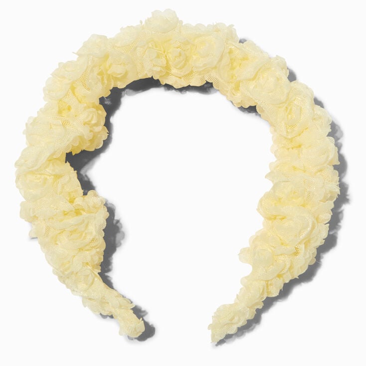 Ivory Coquette Rose Headband ,