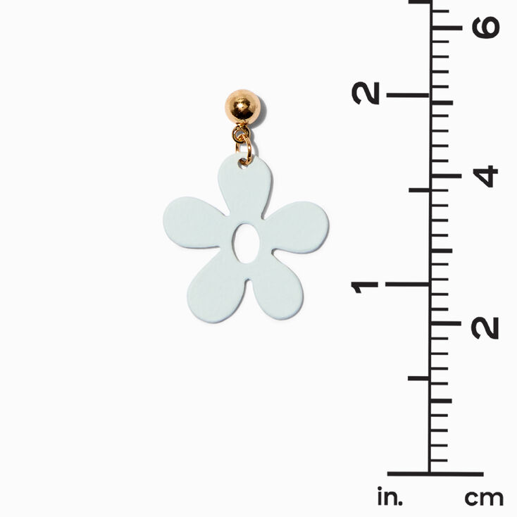 White Daisy 1&quot; Drop Earrings,