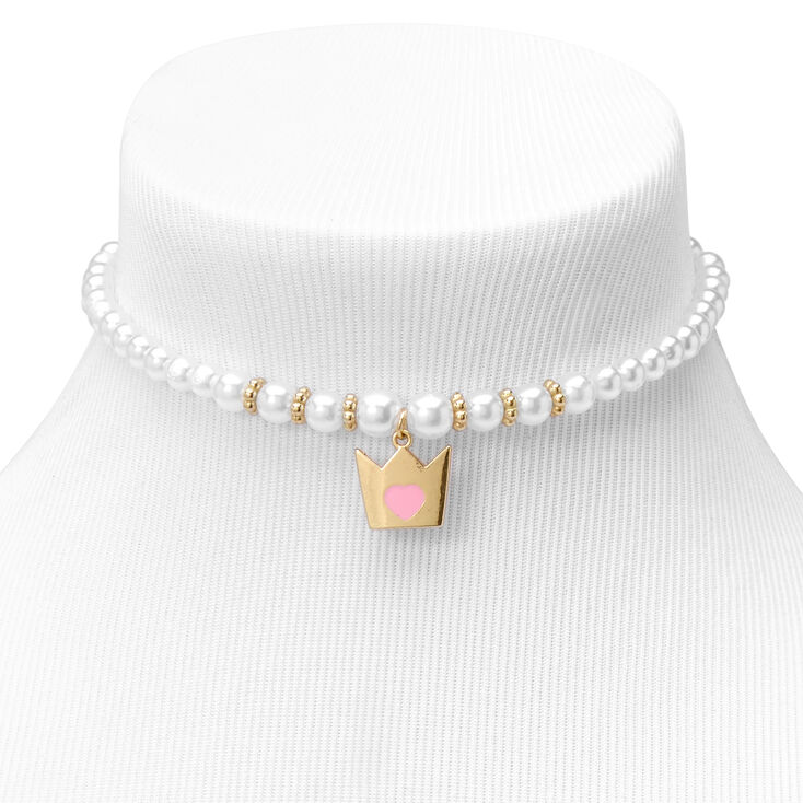 Claire&#39;s Club Gold Crown Pearl Jewelry Set - 2 Pack,