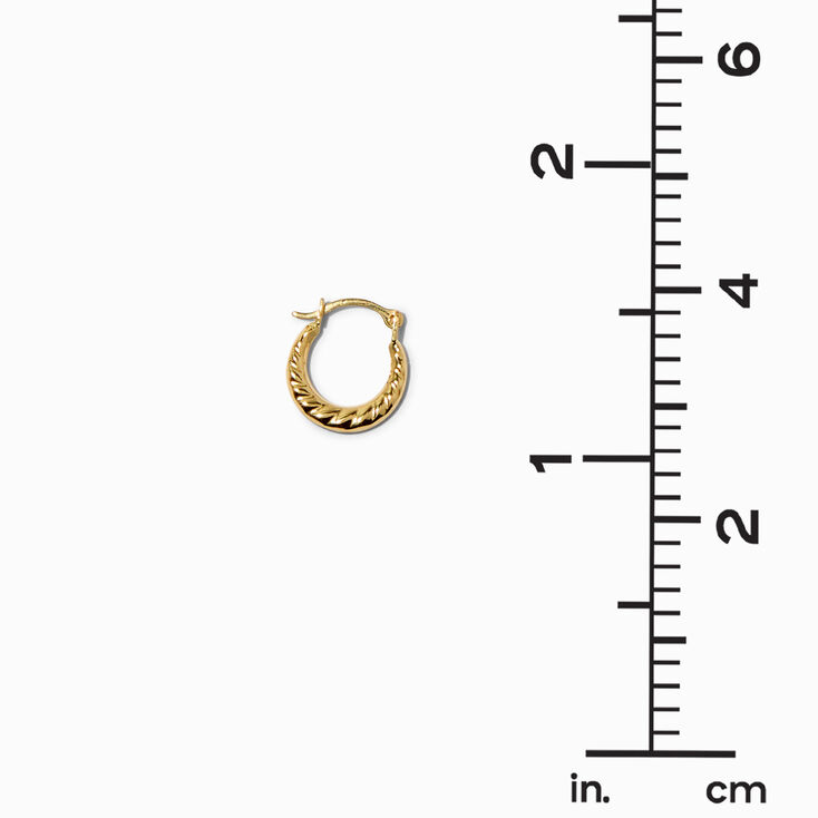 C LUXE by Claire&#39;s 14k Yellow Gold 12MM Twisted Hoop Earrings,
