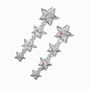 Iridescent AB Star Silver-tone Drop Earrings,