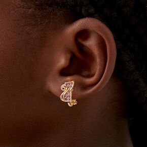 Crystal Cat Clip-On Earrings,