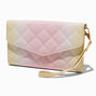 Pochette poignet &agrave; bandouli&egrave;re avec d&eacute;grad&eacute; jaune et rose pastel,
