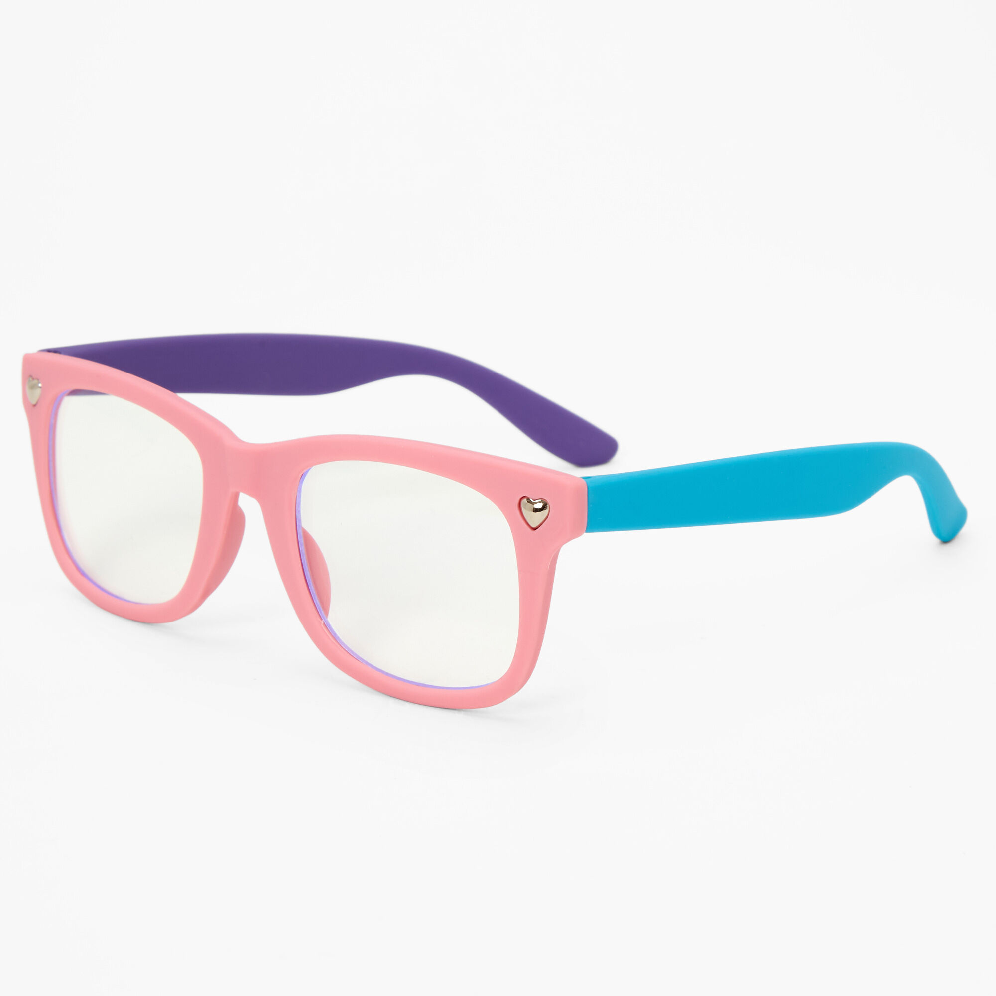 Claire s Club Solar Blue Light Reducing Clear Lens Tri Color Frames
