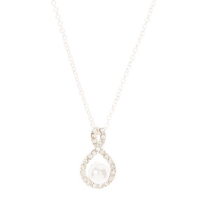 Silver Infinity Pearl Pendant,