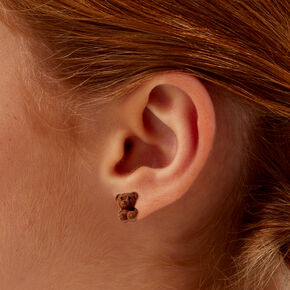 Fuzzy Bear Stud Earrings,