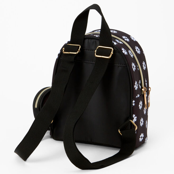 Black &amp; White Daisy Mini Backpack,