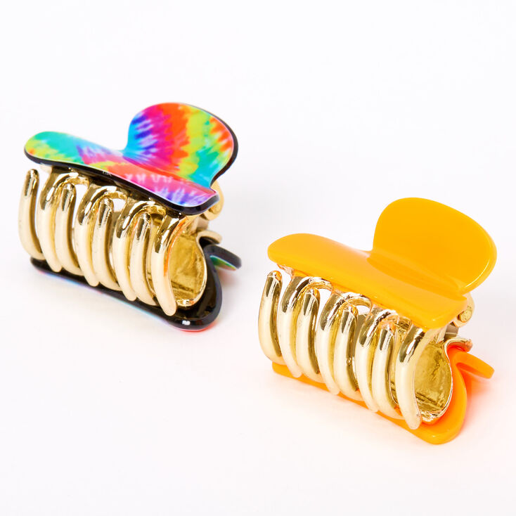 Claire's Mini pinces à cheveux tie-dye arc-en-ciel - Lot de 2