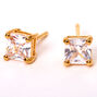 18ct Gold Plated Cubic Zirconia 5MM Square Stud Earrings,