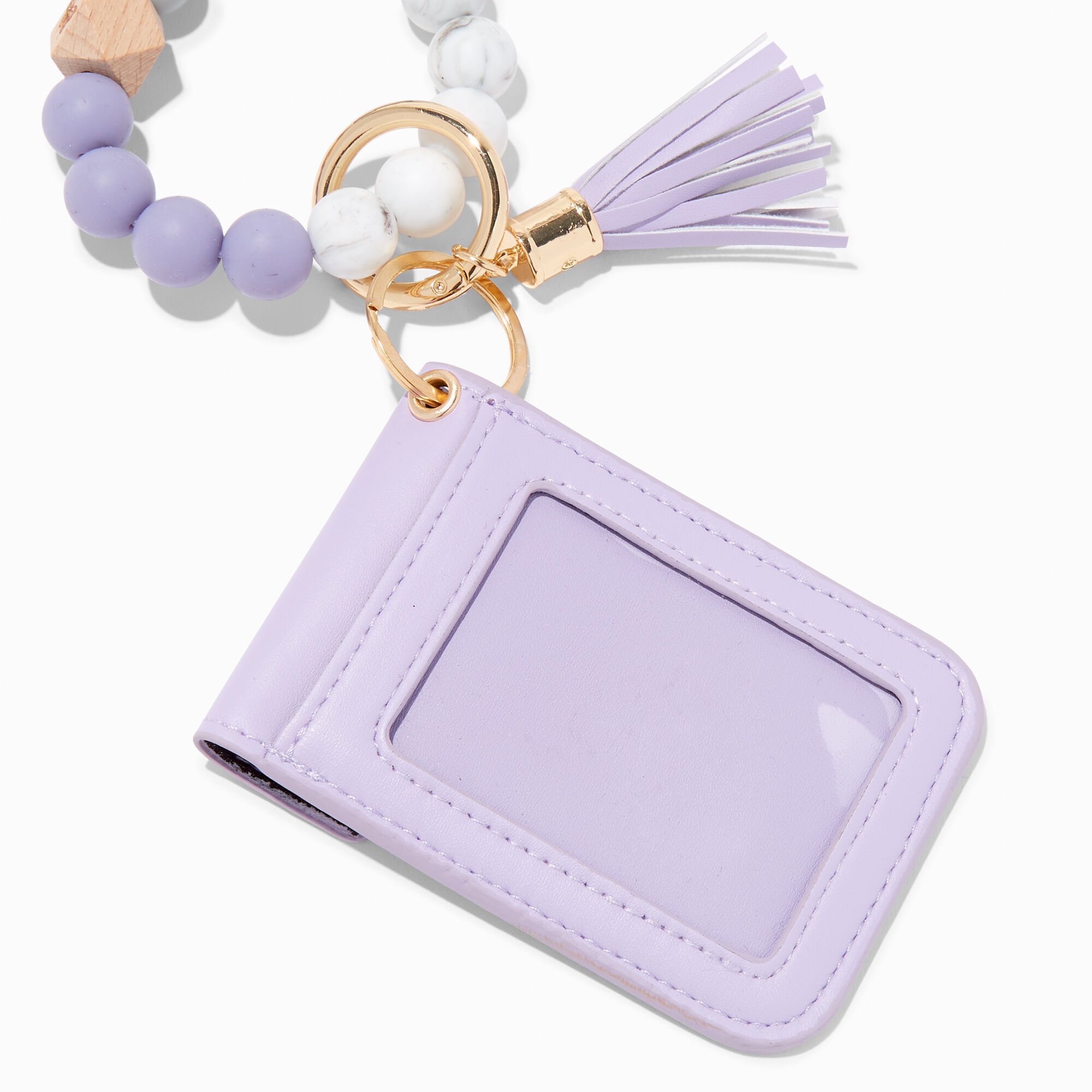 Lavender Beaded Wristlet Card Case