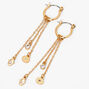 Gold 2.5 Faux Crystal Evil Eye Drop Earrings,