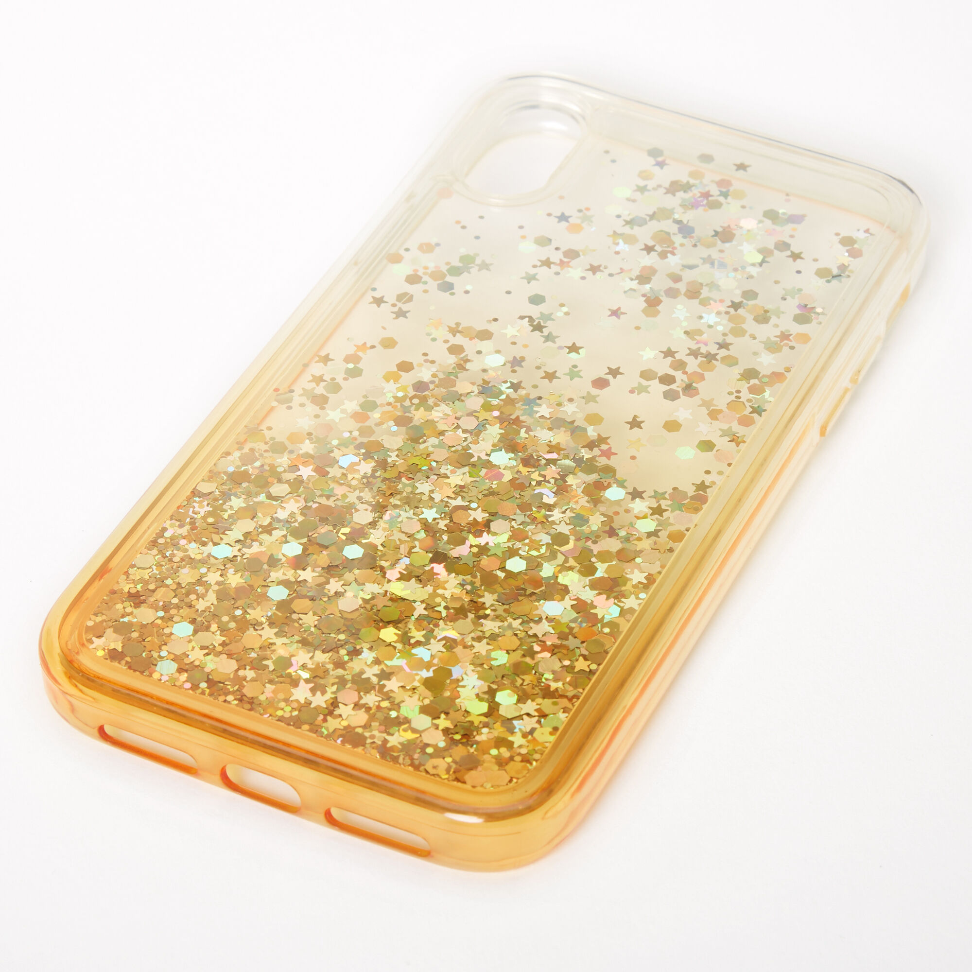 Gold Glitter Star Liquid Fill Phone Case - Fits iPhone® XR,