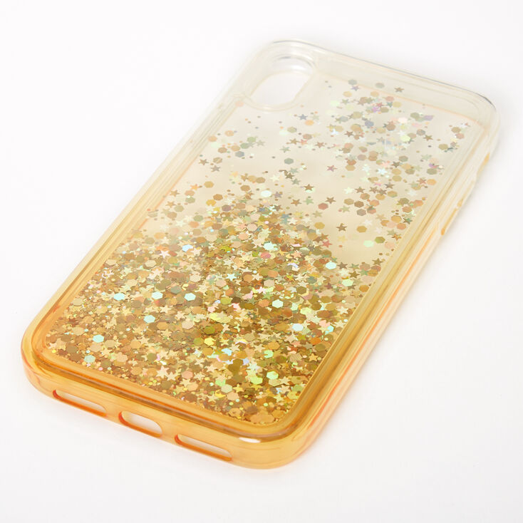 Gold Glitter Star Liquid Fill Phone Case - Fits iPhone&reg; XR,