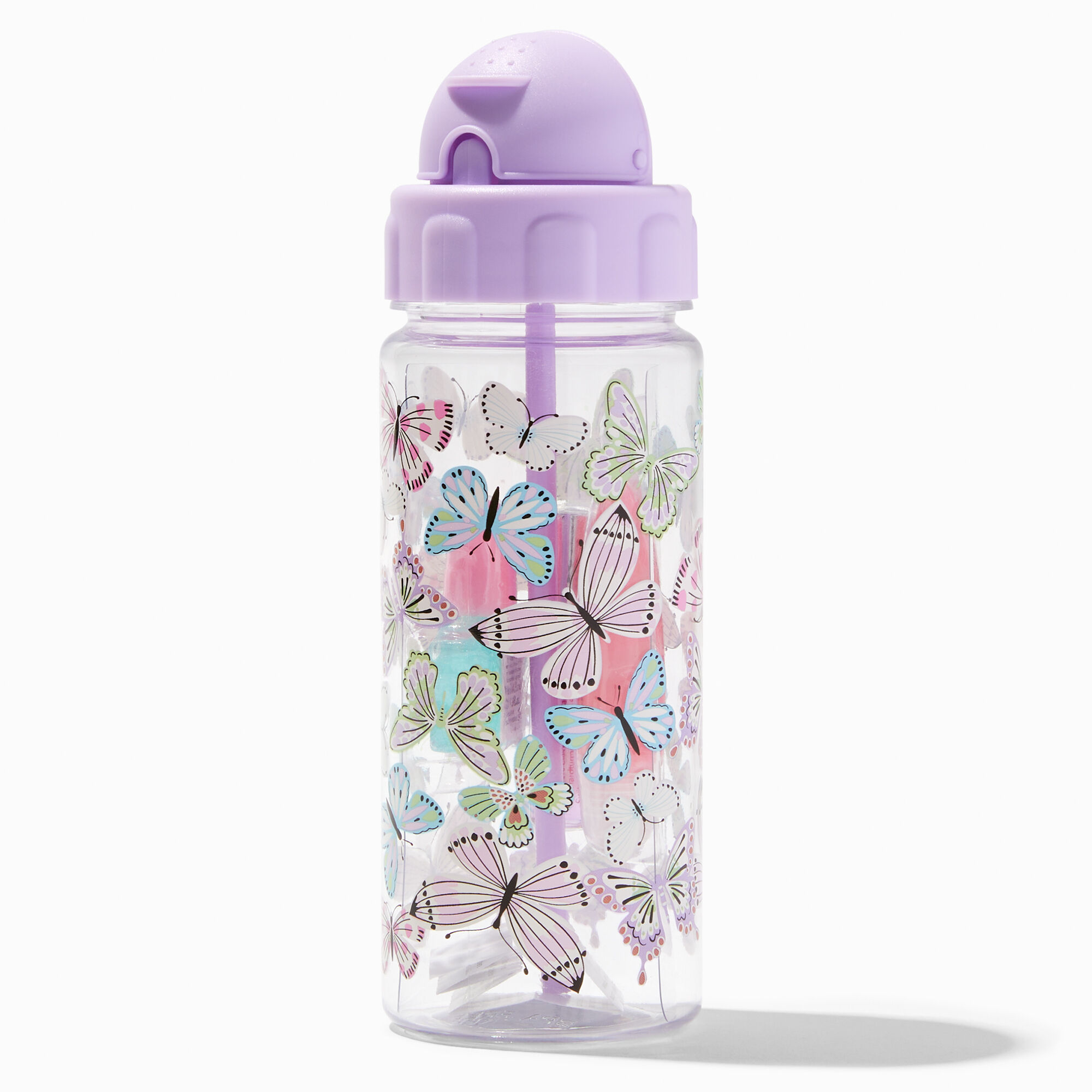 Claire's Club Purple Butterfly Water Bottle Makeup Set,