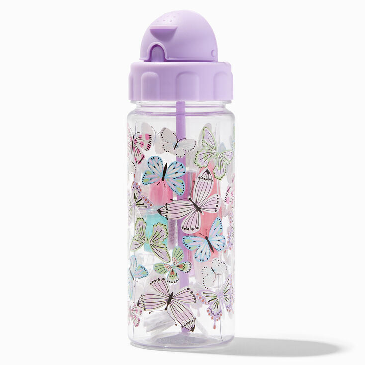 Claire&#39;s Club Purple Butterfly Water Bottle Makeup Set,