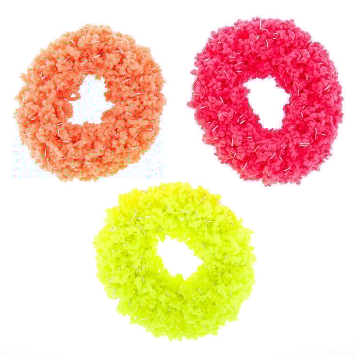 Claire's Petits chouchous pelucheux fluo - Lot de 3