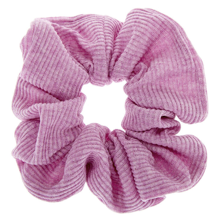 Medium Ribbed Hair Scrunchie - Lilac,