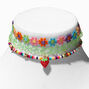 Rainbow Butterfly &amp; Daisy Choker Necklaces - 3 Pack,