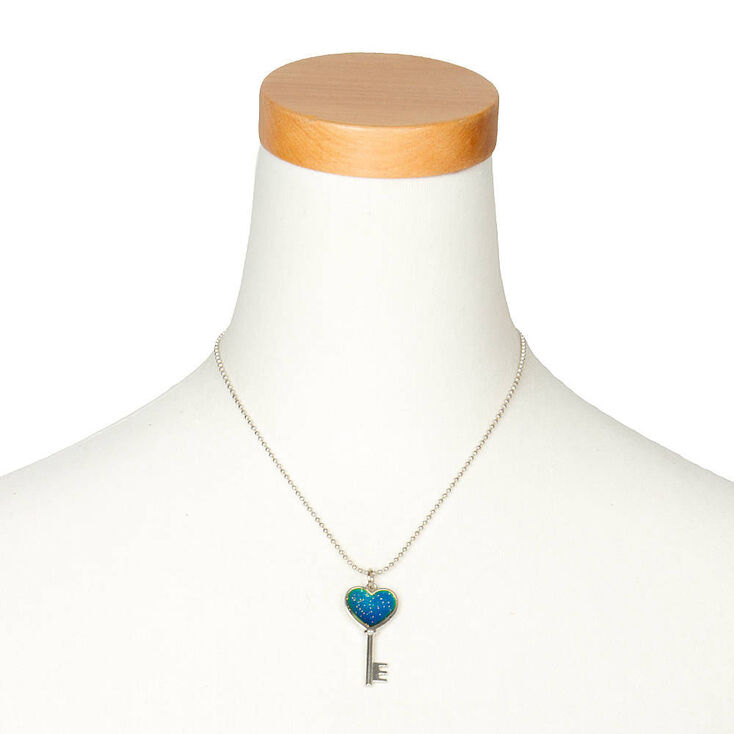 Mood Heart Key Pendant Necklace,