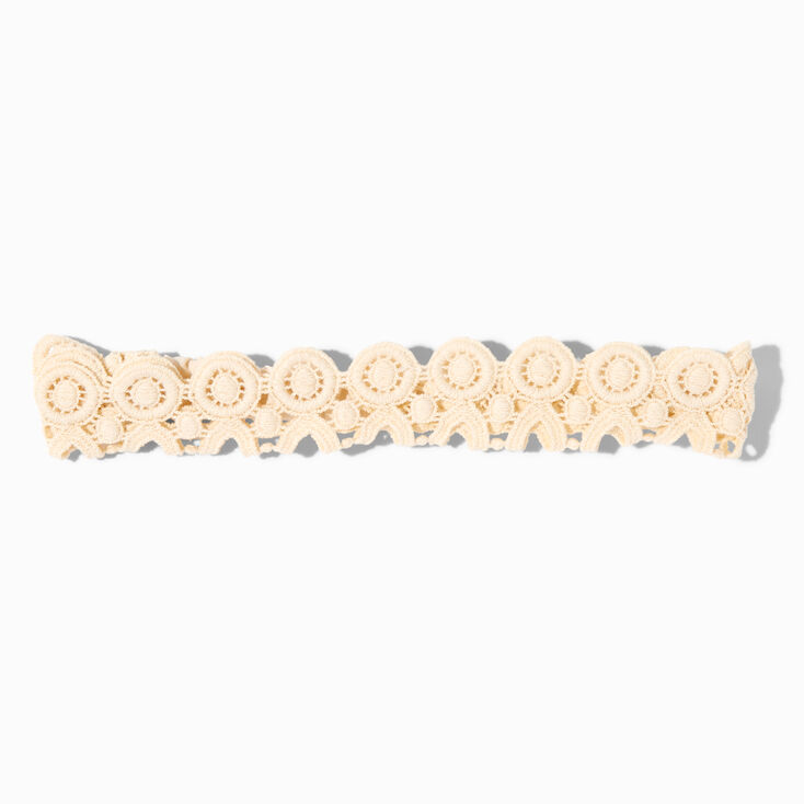 Thin Natural Crochet Headwrap,