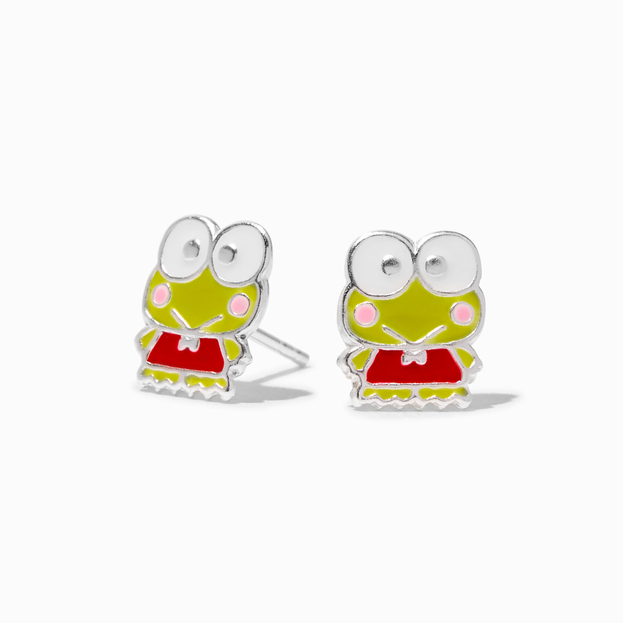 Sterling Silver Keroppi® Claire's Exclusive Enamel Stud Earrings,
