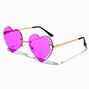 Purple Heart Rhinestone Sunglasses,