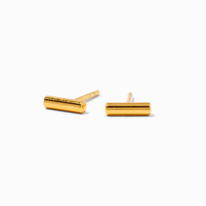C LUXE by Claire&#39;s Gold Plated Titanium Mini Bar Stud Earrings,