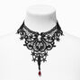 Skeleton Cameo Bib Style Lace Choker Necklace,