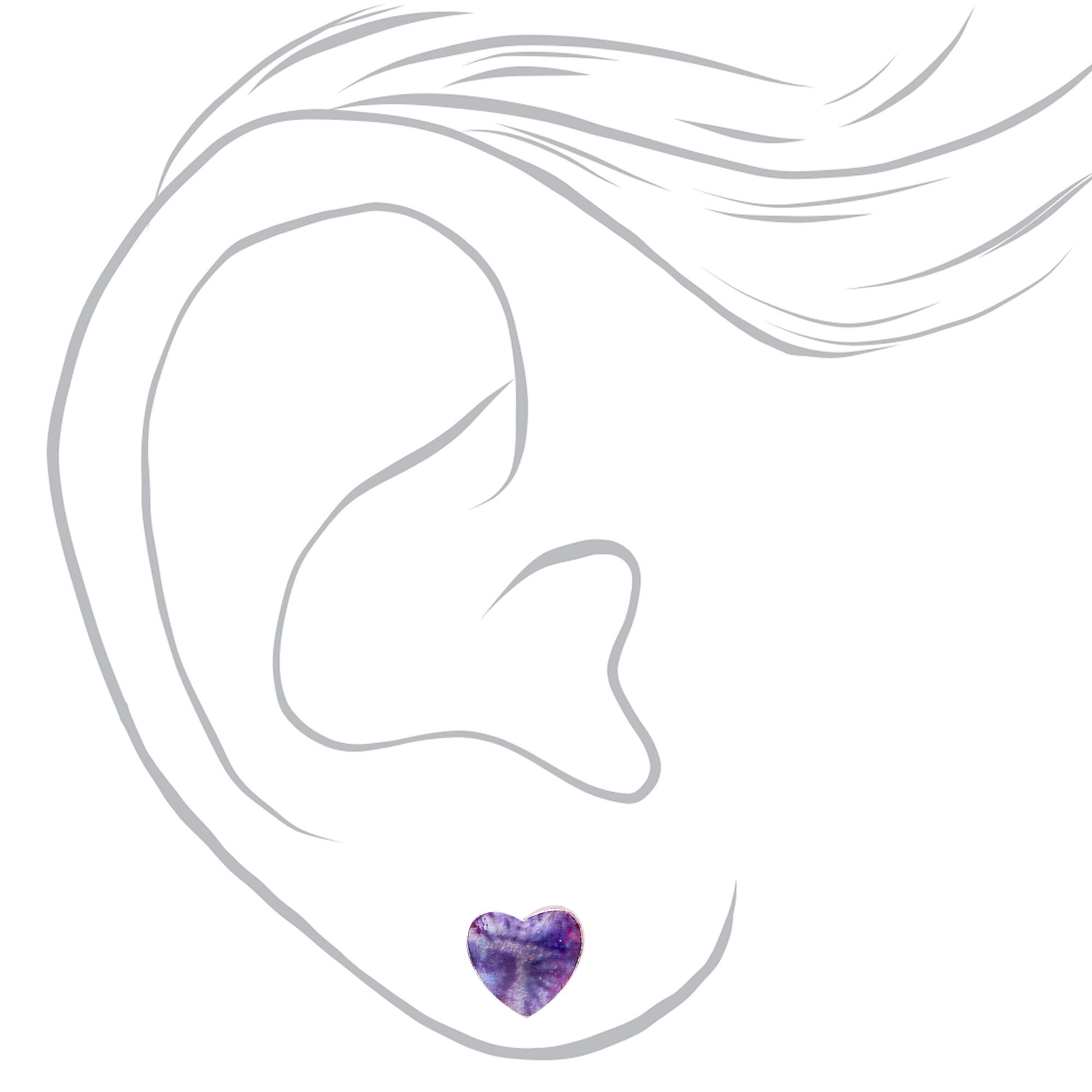 Silver Happiness Stud Earrings - 6 Pack,