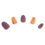 Holographic &amp; Matte Snakeskin Texture Round Faux Nail Set - Purple, 24 Pack,