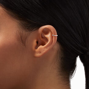 Sterling Silver 22G Cartilage Snap Hoop Earrings - 3 Pack,